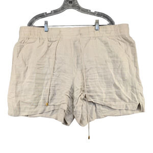 Company Ellen Tracy Womens Chino Shorts Cream Size XXL 100% Linen Pockets